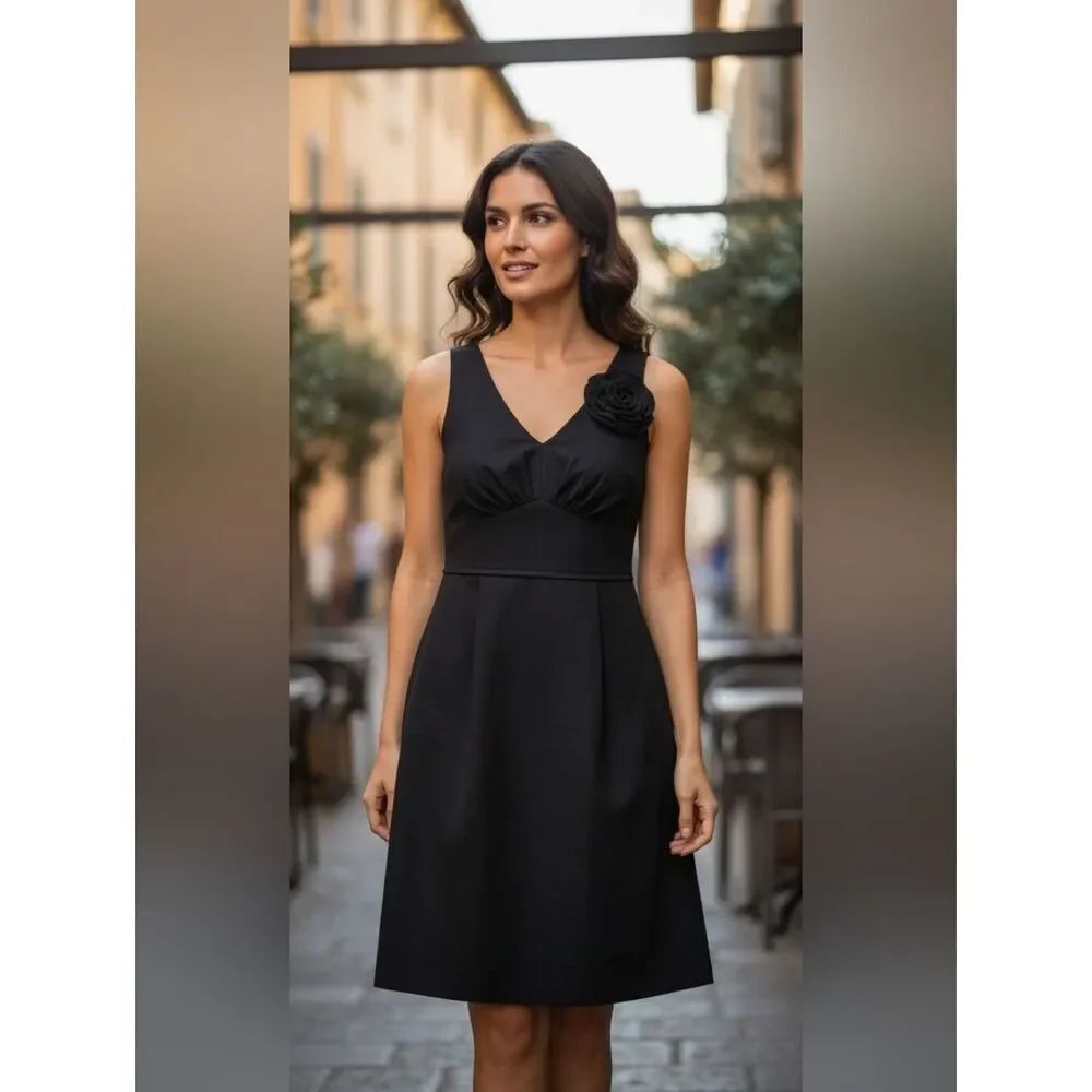 Rebecca Taylor Classic V Neck Sheath Dress LBD
